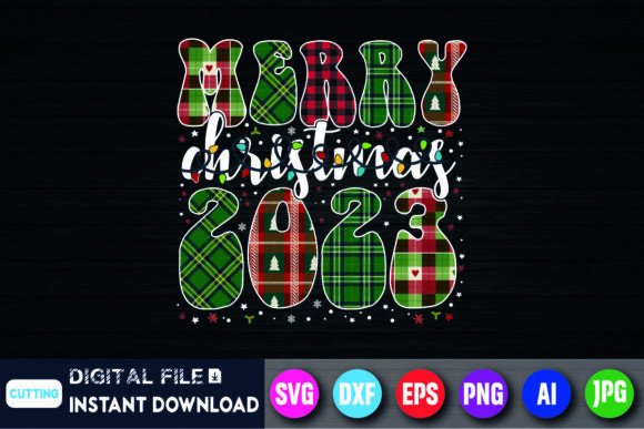 Download Merry Christmas 2023 Buffalo Plaid Mix - Merry christmas 2023 Collection