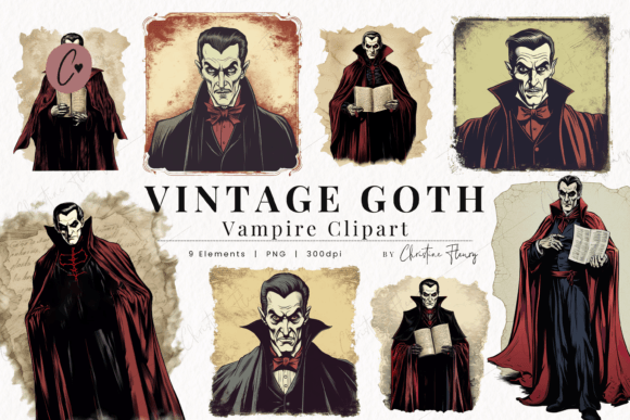 Download Vintage Goth Vampire Clipart - Premium Resources